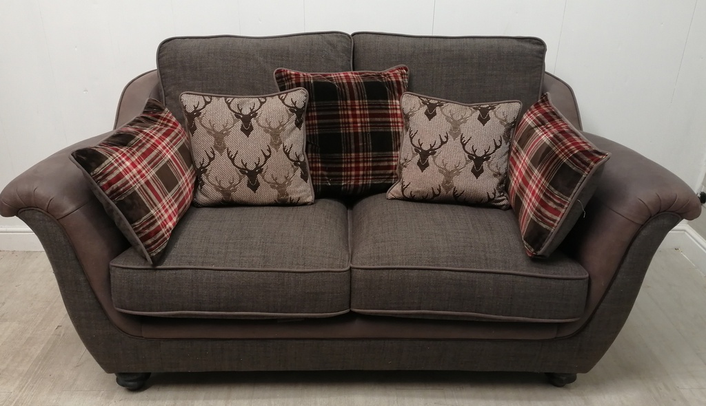 LOVELY BROWN TONED two SEATER SOFA