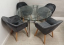 round GLASS TOP EXTENDING DINING TABLE
