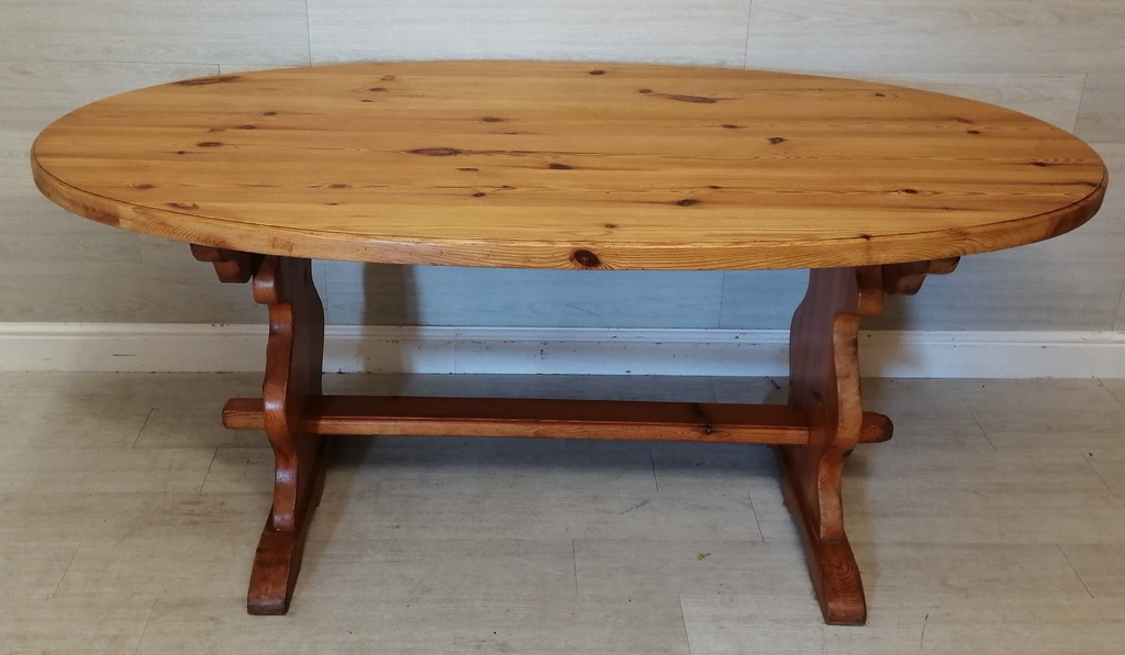 solid pine OVAL PINE DINING TABLE