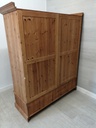LARGE SOLID PINE DOUBLE WARDROBE with drawers
