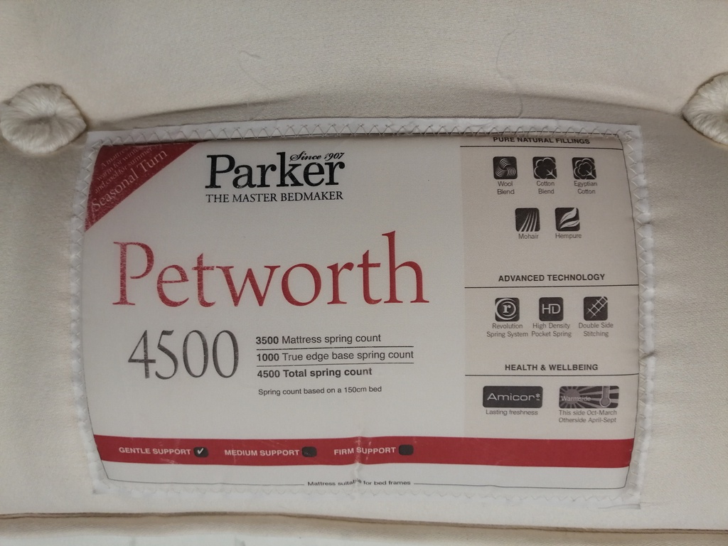 4ft 6&quot;Parker ‘PETWORTH 4500’ Pocket Spring Mattress