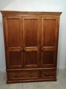 SOLID WOOD TRIPLE SIZE WARDROBE WITH DRAWERS