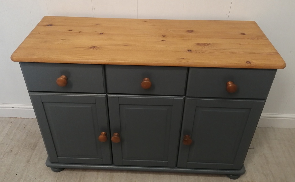 lovely grey painted pine sideboard