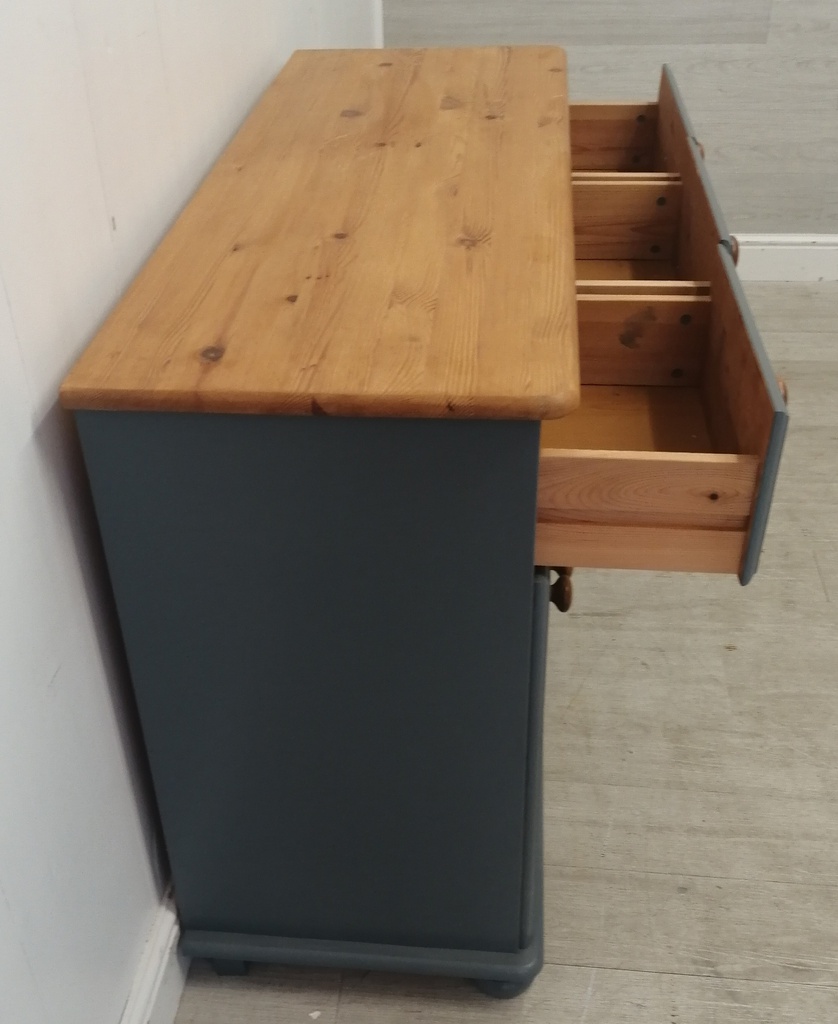 lovely grey painted pine sideboard