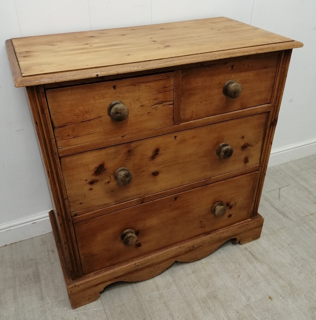 OLD PINE CHEST OF four DRAWERS