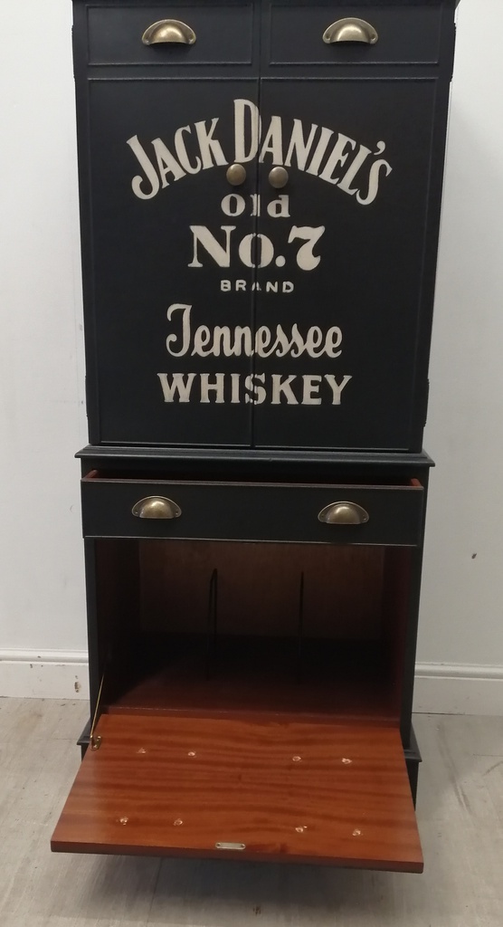 stunning painted  drinks cupboard