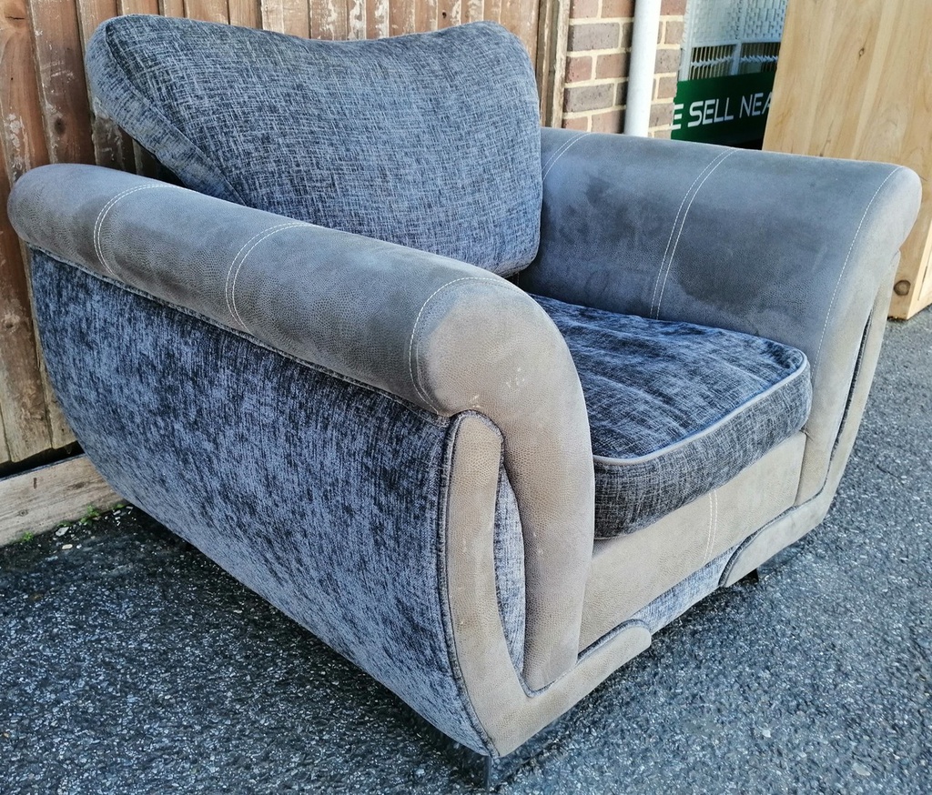 DFS Grey Toned Sofa &amp; Armchair