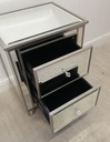 MIRRORED TWO DRAWER BEDSIDE CHEST