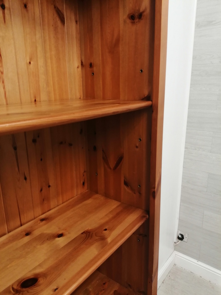 LARGE DOUBLE PINE CUPBOARD BASE BOOKCASE