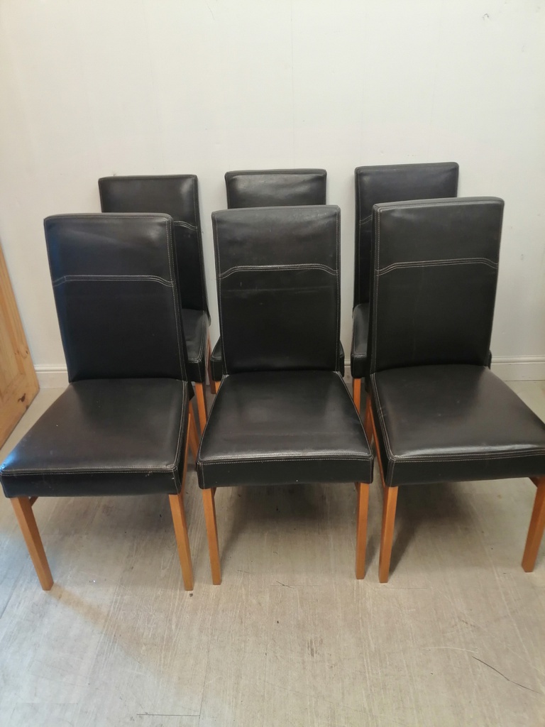 set six used dining chairs