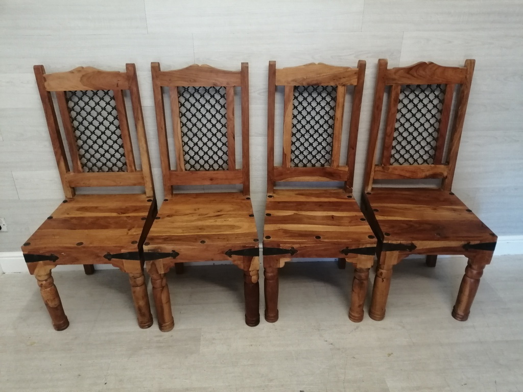 4 X SHEESHAM DINING CHAIRS