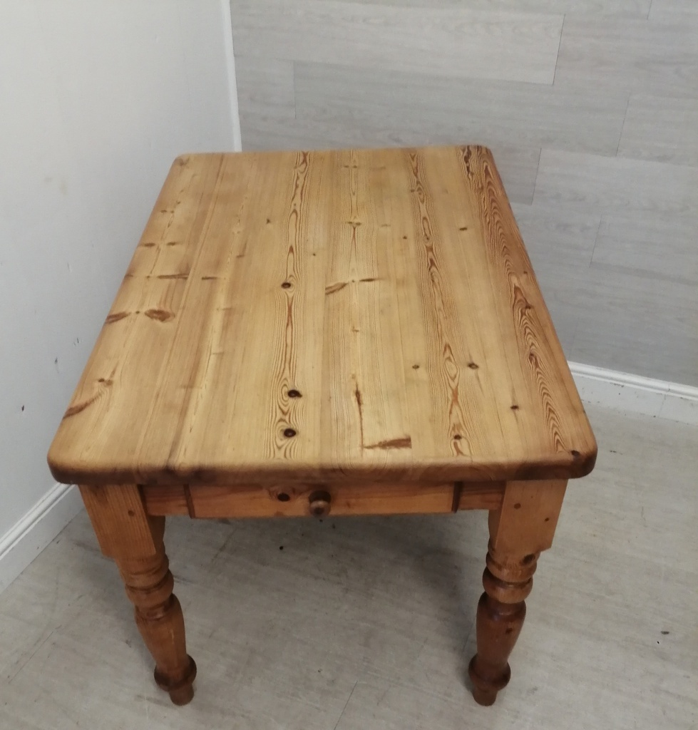 SOLID PINE DINING TABLE WITH DRAWER