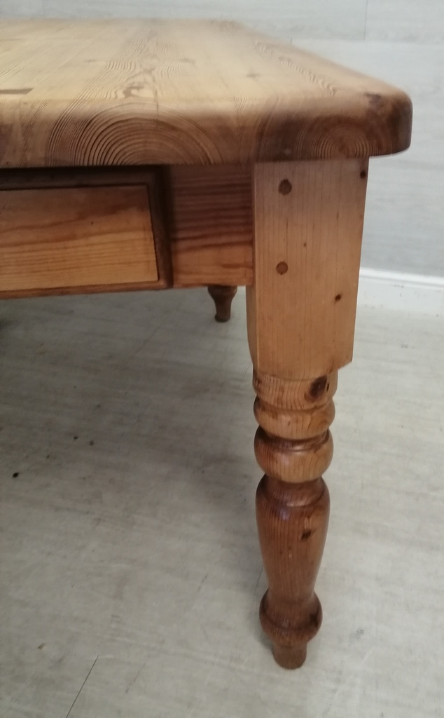 SOLID PINE DINING TABLE WITH DRAWER