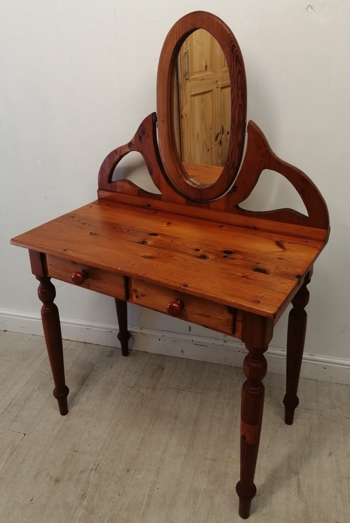 PINE DRESSING TABLE WITH MIRROR