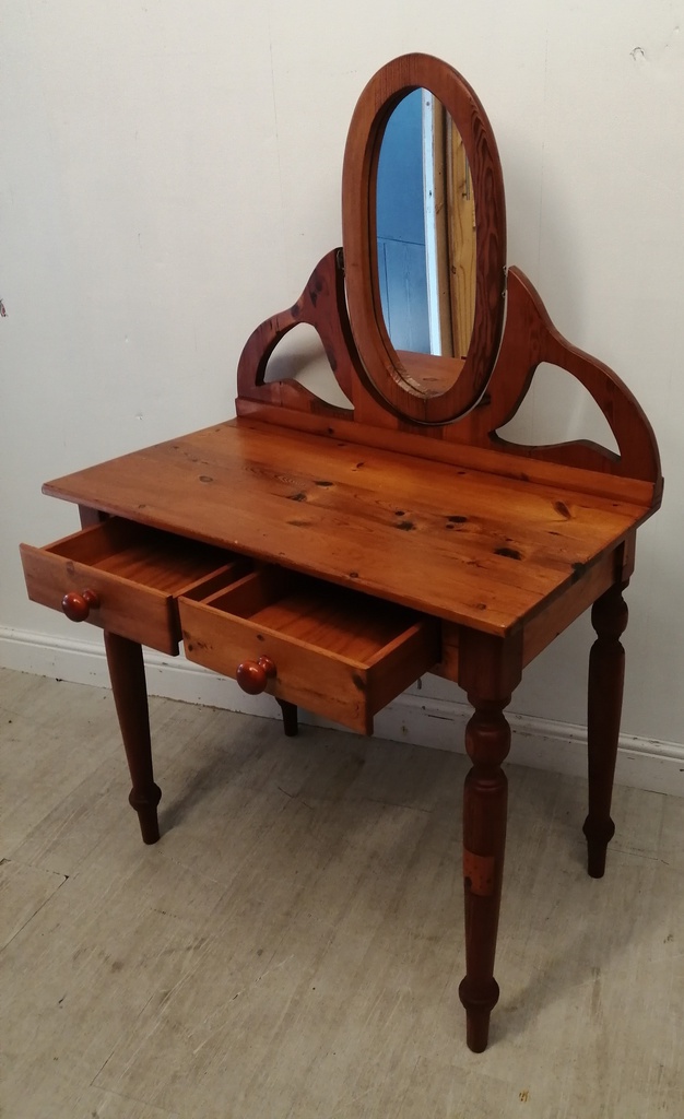 PINE DRESSING TABLE WITH MIRROR