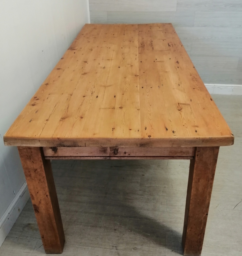 7ft PINE DINING TABLE WITH DRAWERS