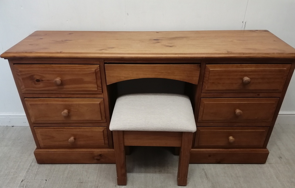 PINE DRESSING TABLE and stool set