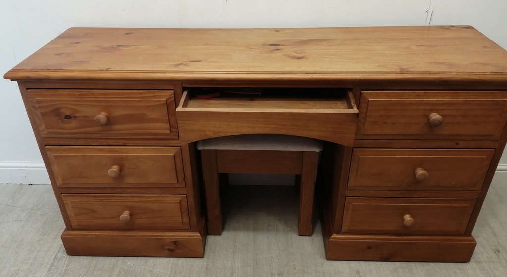 PINE DRESSING TABLE and stool set