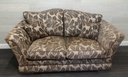 LOVELY TWO SEATER BROWN / gold TONEd FABRIC SOFA