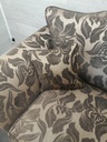 LOVELY TWO SEATER BROWN / gold TONEd FABRIC SOFA