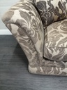 LOVELY TWO SEATER BROWN / gold TONEd FABRIC SOFA