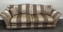 Stunning three SEATER BROWN / GOLD TONED FABRIC stripeSOFA