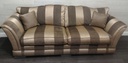 Stunning three SEATER BROWN / GOLD TONED FABRIC stripeSOFA