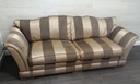 Stunning three SEATER BROWN / GOLD TONED FABRIC stripeSOFA