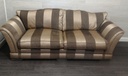 Stunning three SEATER BROWN / GOLD TONED FABRIC stripeSOFA