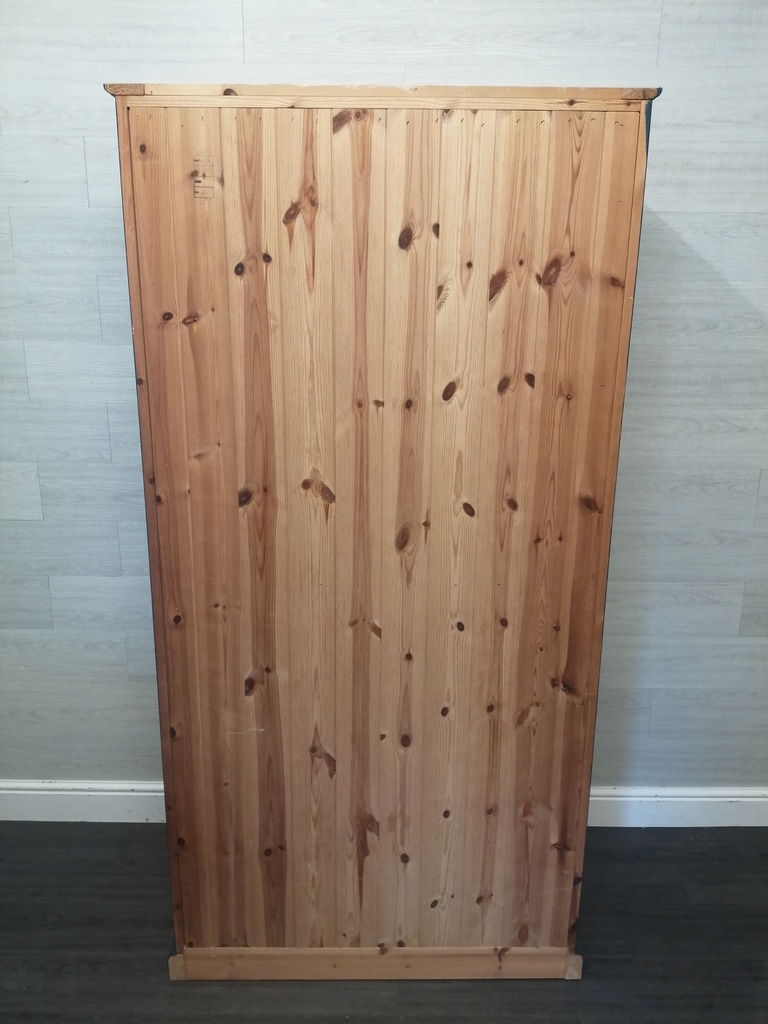 SOLID PINE DOUBLE WARDROBE Painted in F &amp; B hauge blue