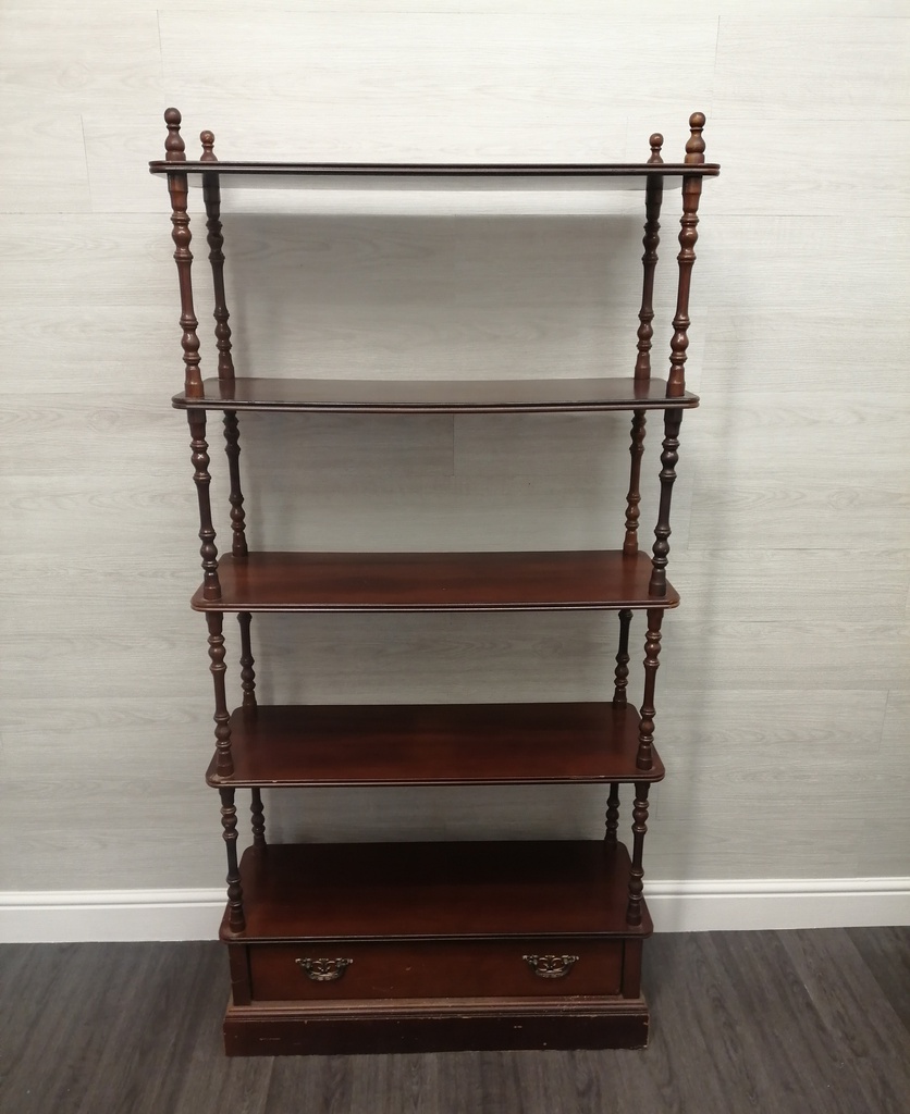 repro mahogany OPEN BACK BOOKCASE /DISPLAY UNIT