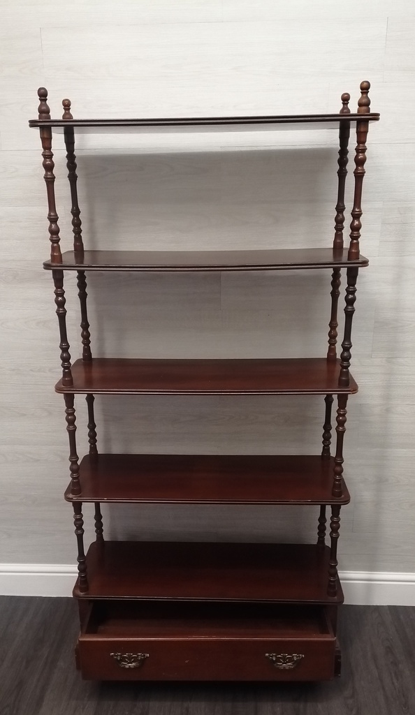 repro mahogany OPEN BACK BOOKCASE /DISPLAY UNIT