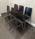 set of six modern stacking dining chairs