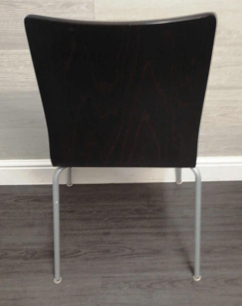 set of six modern stacking dining chairs