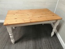 white SHABBY CHIC SOLID PINE DINING TABLE