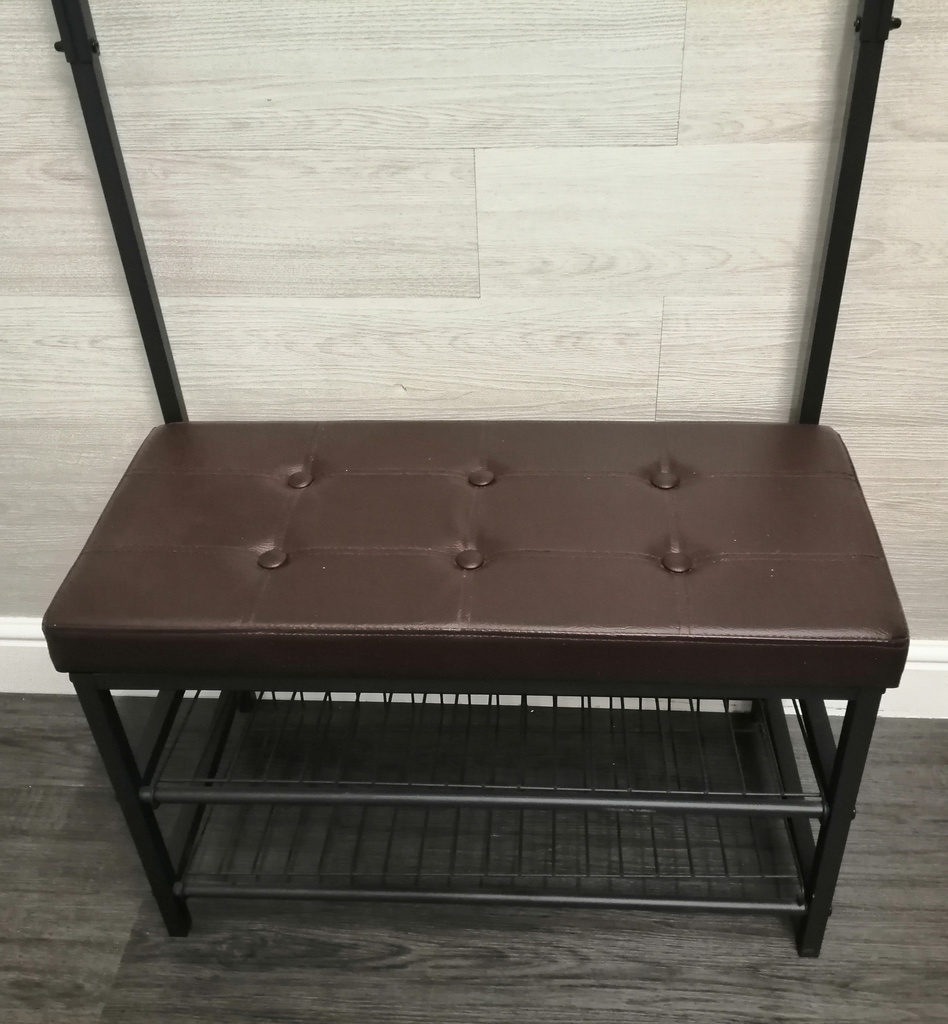 hallway seat with coat and shoe rack