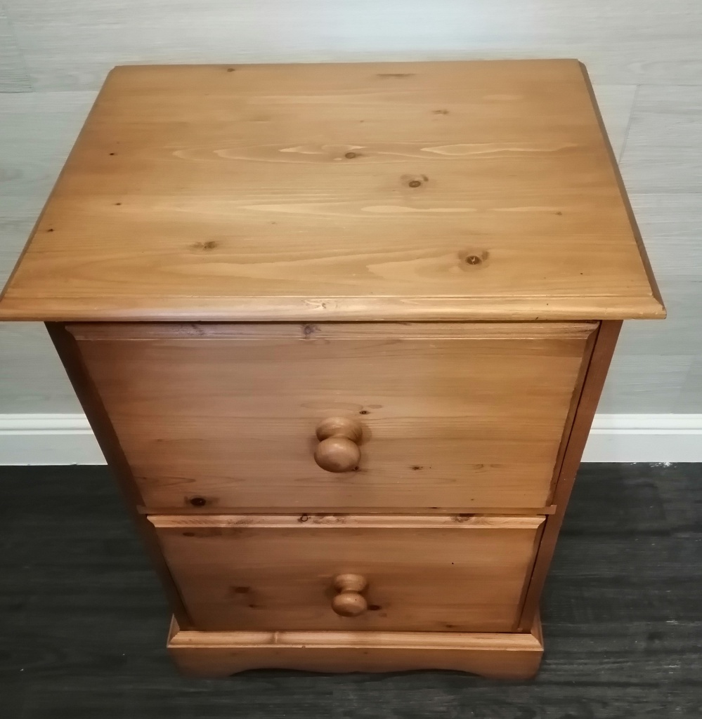 Pine Two Drawer Filing Cabinet