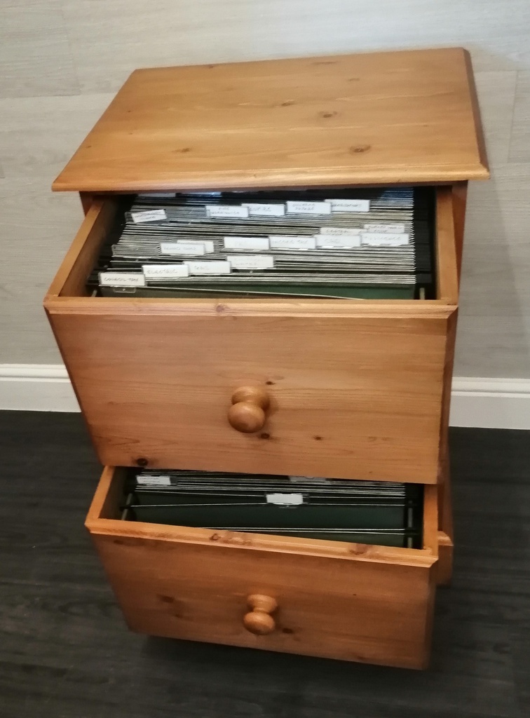 Pine Two Drawer Filing Cabinet