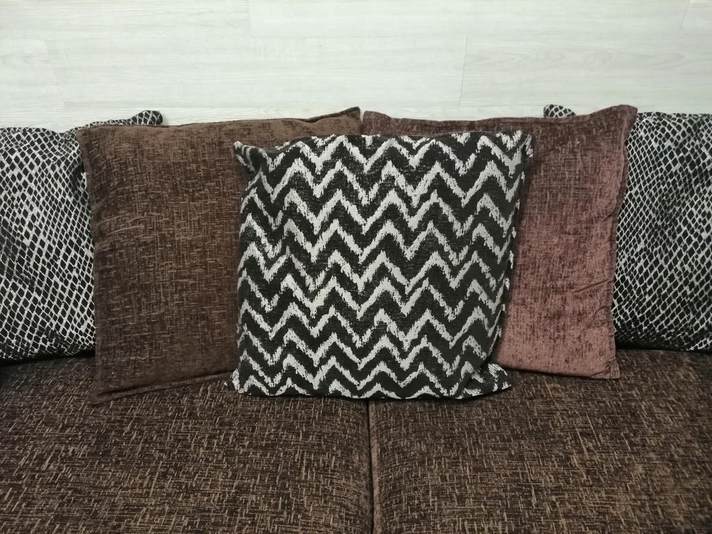 brown toned Three Seater Pillow Back Sofa