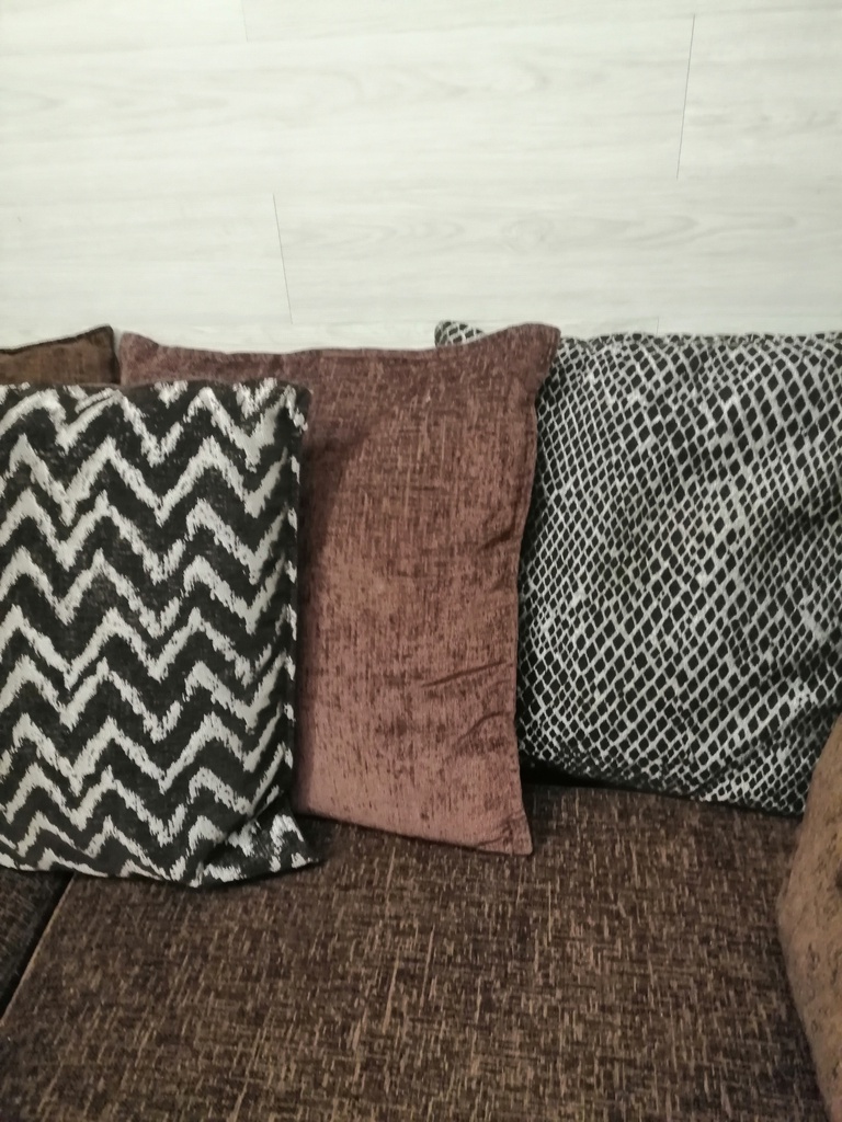 brown toned Three Seater Pillow Back Sofa