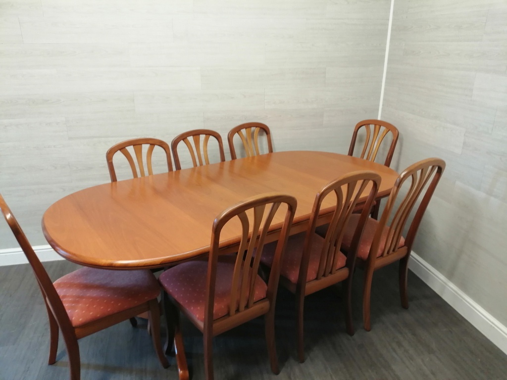 sutcliffe teak table &amp; 8 chairs