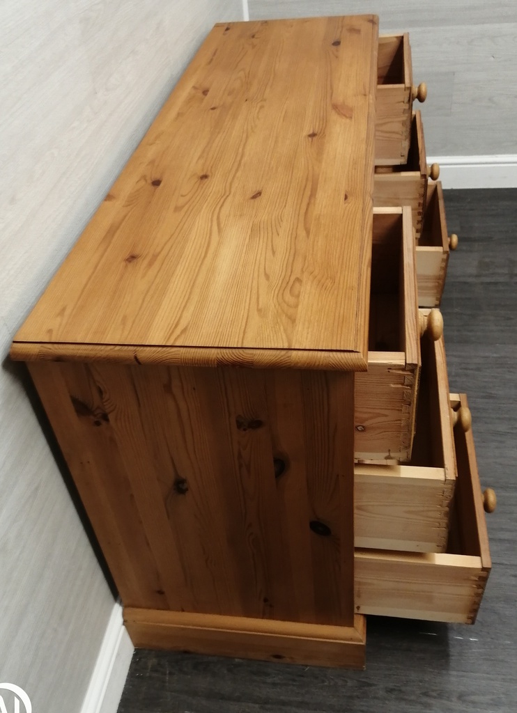 solid Pine six Drawer Dressing Table / Desk