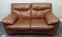 two seater brown leather sofa