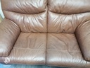 two seater brown leather sofa