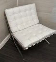 Classic style Modern Barcelona Chair in White faux Leather