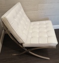 Classic style Modern Barcelona Chair in White faux Leather