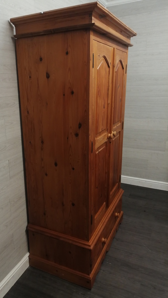 double solid pine  wardrobe with drawer