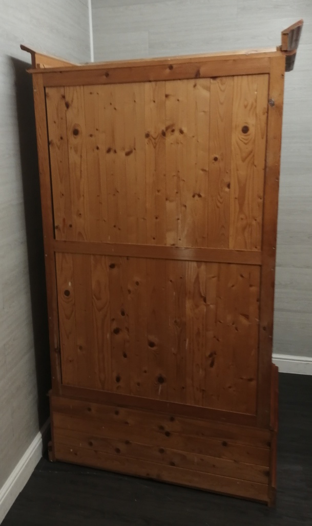 double solid pine  wardrobe with drawer