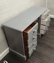 solid PINE ‘Grey' eight DRAWER DESK / DRESSING TABLE