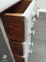 solid PINE ‘Grey' eight DRAWER DESK / DRESSING TABLE